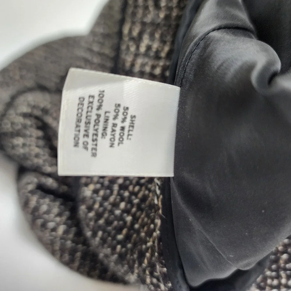 Halogen Womens Tweed Mini Skirt Size 6 Black‎ Tan Wool Blend Textured A-Line